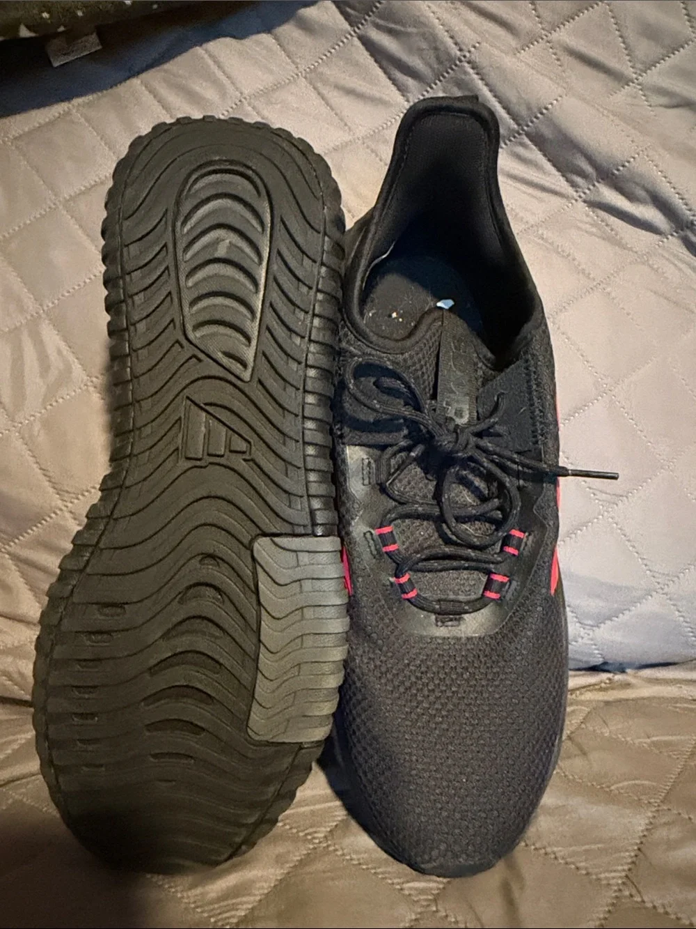 adidas Men's Black Sneakers with Red Accents